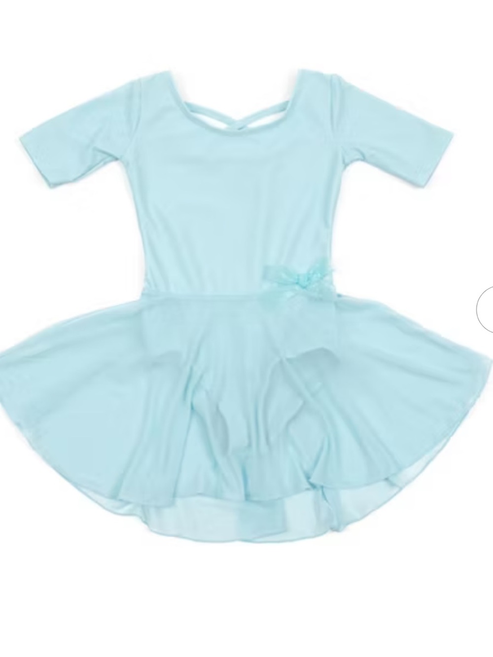 Light Blue Girls' Ballet Dress with Skirt and Bow